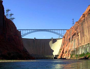 Glen Canyon Dam & Colorado River, photo by David F Menne, all rights reserved