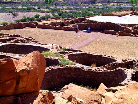 Photo of some of the many Kivas at Chaco Canyon taken on tour with Tour The Southwest .com